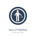 no littering icon in trendy design style. no littering icon isolated on white background. no littering vector icon simple and