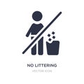 no littering icon on white background. Simple element illustration from Maps and Flags concept