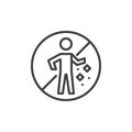 No Littering line icon