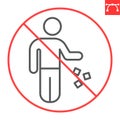 No littering line icon