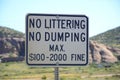 NO LITTERING NO DUMPING