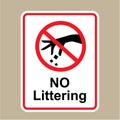 No littering sign Hand gesture red black