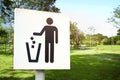 No littering sign in public park photo