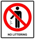 No littering sign vector illustration Royalty Free Stock Photo