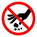 No Littering Symbol Sign, Vector Illustration, Isolate On White Background Label .EPS10 Royalty Free Stock Photo