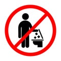 No littering in toilet sign. Vector illustration