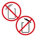 No littering Vector symbol. Waste disposal prohibition sign. Garbage bin access denied. Public cleanliness warning.