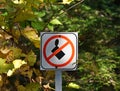 No littering sign in the forest Royalty Free Stock Photo