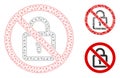 No Lock Vector Mesh Carcass Model and Triangle Mosaic Icon