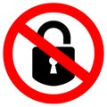 No locking vector sign