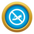 No locust sign icon blue vector isolated