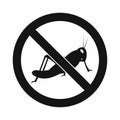 No locust sign icon, simple style