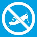 No locust sign icon white