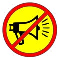 No loud noises warning sign vector graphics