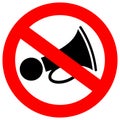 No loud sound sign Royalty Free Stock Photo