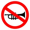 No loud sounds vector sign