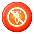 No louse sign icon, flat style