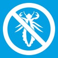 No louse sign icon white