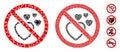 No love heart Composition Icon of Ragged Elements Royalty Free Stock Photo