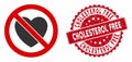 No Love Icon with Textured Cholesterol Free Seal Royalty Free Stock Photo