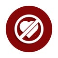 No love, prohibited sign icon in badge style. One of Decline collection icon can be used for UI, UX