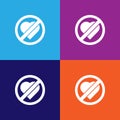 No love, prohibited sign illustration icon on multicolored background