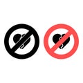 No love, puzzle, heart icon. Simple glyph, flat vector of valentines day, love ban, prohibition, embargo, interdict, forbiddance Royalty Free Stock Photo