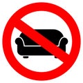 No lying on sofa sign