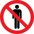 No male toilets sign