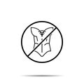 No mardi gras, corset icon. Simple thin line, outline vector of mardi gras ban, prohibition, embargo, interdict, forbiddance icons