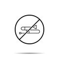 No mardi gras, trombone icon. Simple thin line, outline vector of mardi gras ban, prohibition, embargo, interdict, forbiddance