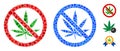 No Marijuana Composition Icon of Circles