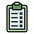 No mark checkboard icon color outline vector
