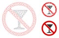 No Martini Glass Vector Mesh Wire Frame Model and Triangle Mosaic Icon