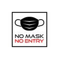 No mask no entry sign isolated on white background Royalty Free Stock Photo