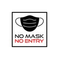 No mask no entry sign isolated on white background Royalty Free Stock Photo