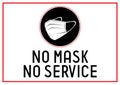 No mask, no service - Covid-19, SARS-CoV-2 virus - vector illustration