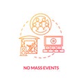 No mass events concept icon