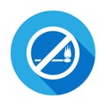 No matches and fire, prohibited sign flat icon with long shadow Royalty Free Stock Photo