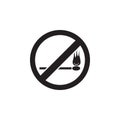 No matches and fire, prohibited sign icon Royalty Free Stock Photo