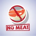 No meat sign concept - illustration