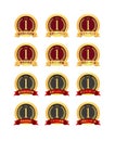 No.1 medal icon illustration set | Various evaluation contents Japanese