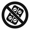 No medical pill icon simple vector. Disease drug