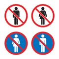 No men and no women signs, no entry icons