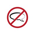 No message icon. Ban message sign. Vector illustration. EPS 10. Royalty Free Stock Photo