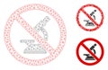 No Microscope Vector Mesh Network Model and Triangle Mosaic Icon Royalty Free Stock Photo
