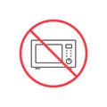 No Microwave oven sign illustration. Vector Prohibition symbol