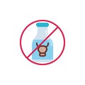 No milk, prohibition flat icon