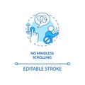 No mindless scrolling concept icon Royalty Free Stock Photo