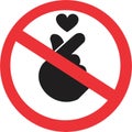 No mini heart symbol finger hand sign vector